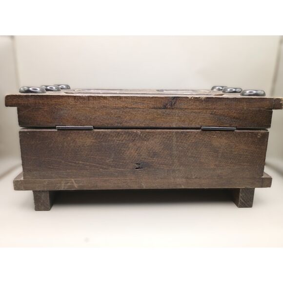 Vintage MCM 1950s Japanese Wood Chest Felt Lined Jewelry WORKING Music Box - Picture 5 of 11